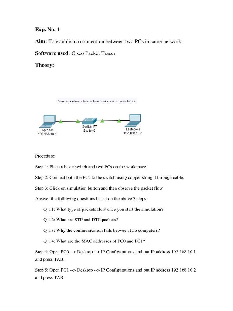 Packet Tracer Practicals | PDF | Router (Computing) | Ip Address