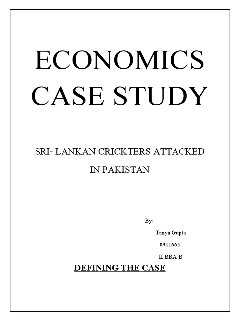 Economics Case Study PDF Sports Cricket