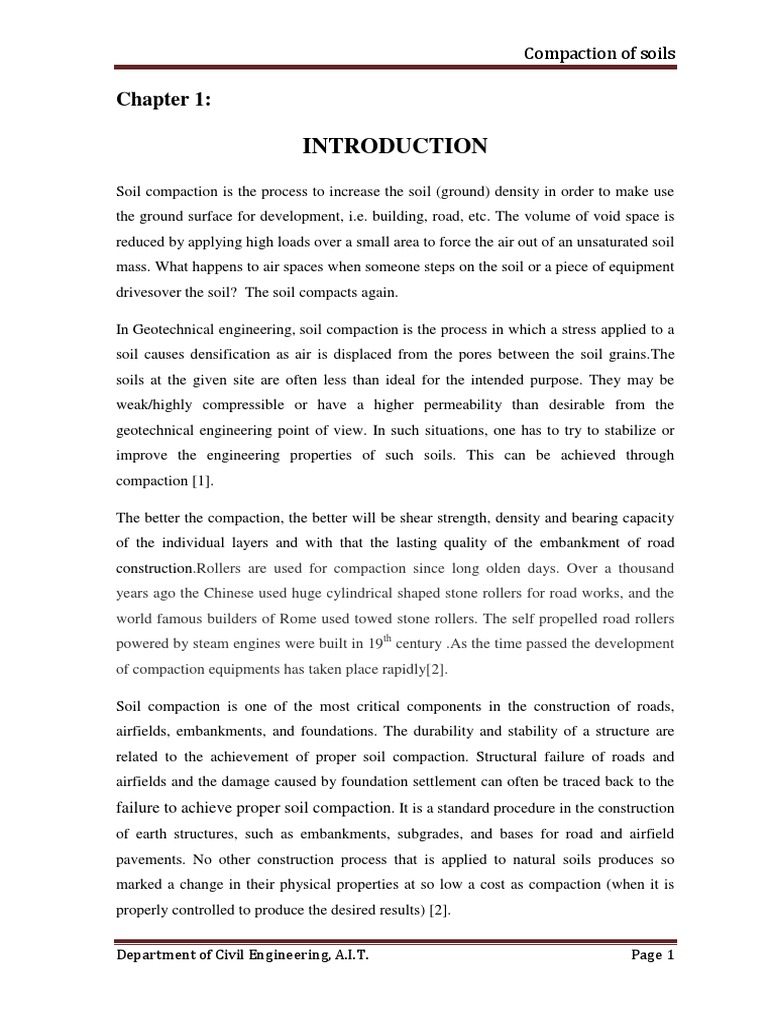 Compaction Seminar Report | PDF | Natural Materials | Soil