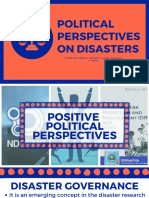 Political Perspectives On Disasters A Report in Disaster Readiness and Risk Reduction