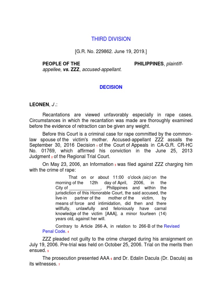 Simple Statutory Rape Conviction Upheld | PDF | Rape | Judgment (Law)