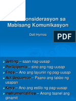 Mga Konsiderasyon Sa Mabisang Komunikasyon