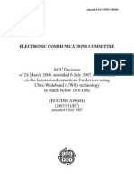 ECC Decision of 24 March 2006 Amended 6 July 2007 On The Ed Conditions For Devices Using UWB Technology in Bands Below 10.6 GHZ