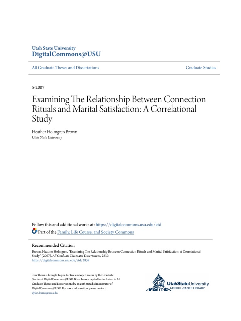 Examining The Relationship Between Connection Rituals and Marital PDF ...
