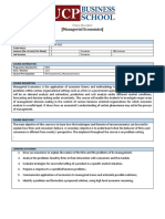 Managerial Economics - Outline