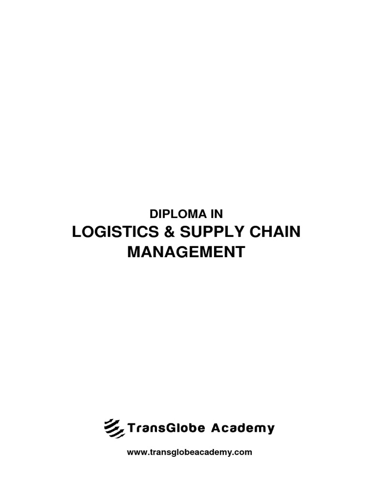 Diploma Logistics & Supply Chain Management PDF PDF Logistics