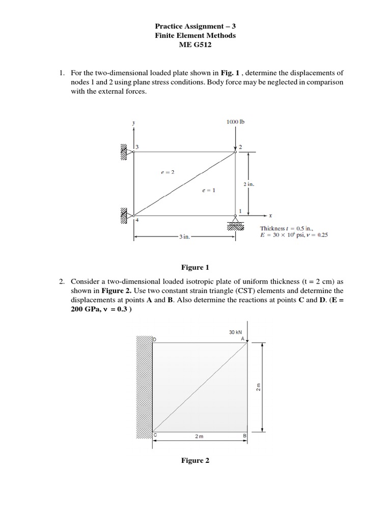 Finite Element Methods Assignment 3 | PDF | Teaching Methods & Materials