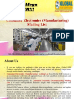 Consumer Electronics (Manufacturing) Mailing List