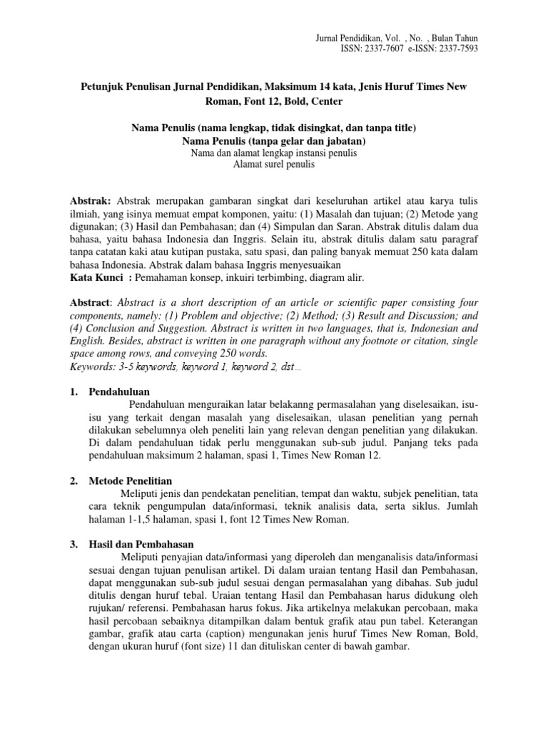 Panduan Penulisan Jurnal Pendidikan | PDF