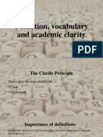 Definition, Vocabulary and Academic Clarity-1