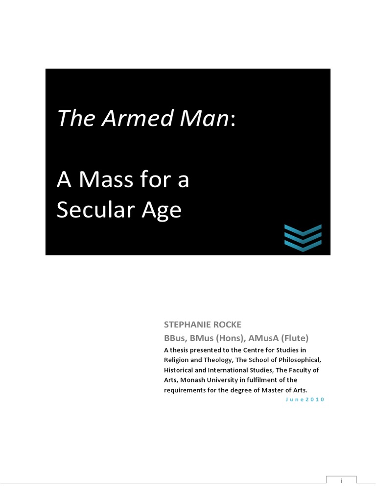 The Armed Man A Mass For A Secular Age Pdf Pdf Religion And Belief Entertainment General