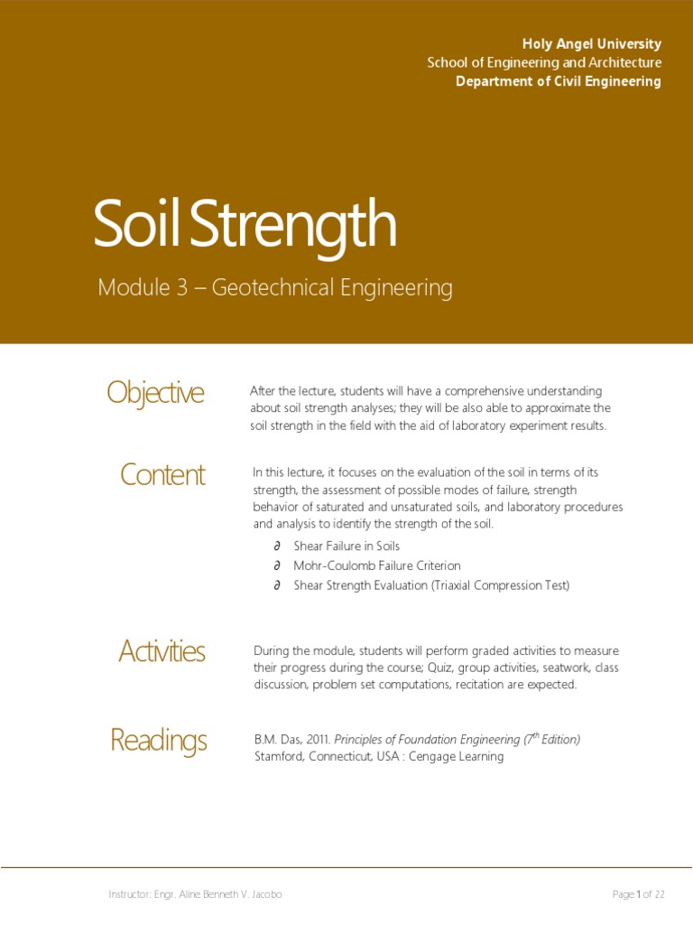 Soil Strength Analysis in Geotechnical Engineering | PDF | Soil ...