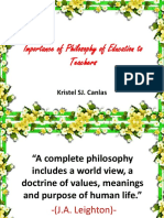 Importance of Philosophy of Education To Teachers