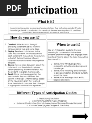 anticipation guide