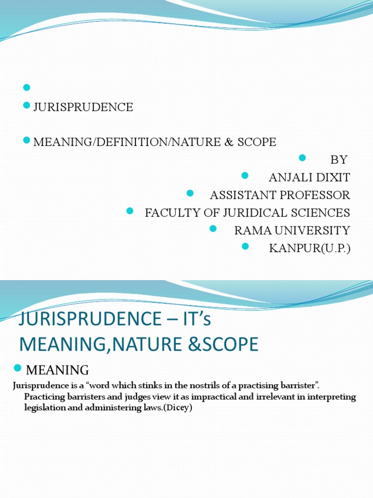 Jurisprudence: Meaning, Nature & Scope | PDF | Jurisprudence | Science