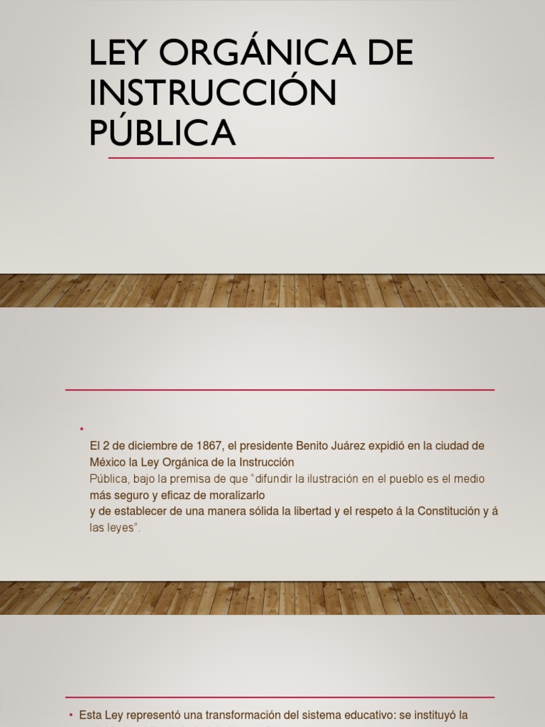 Ley Orgánica de Instrucción Pública 1867 | PDF | Religión y espiritualidad