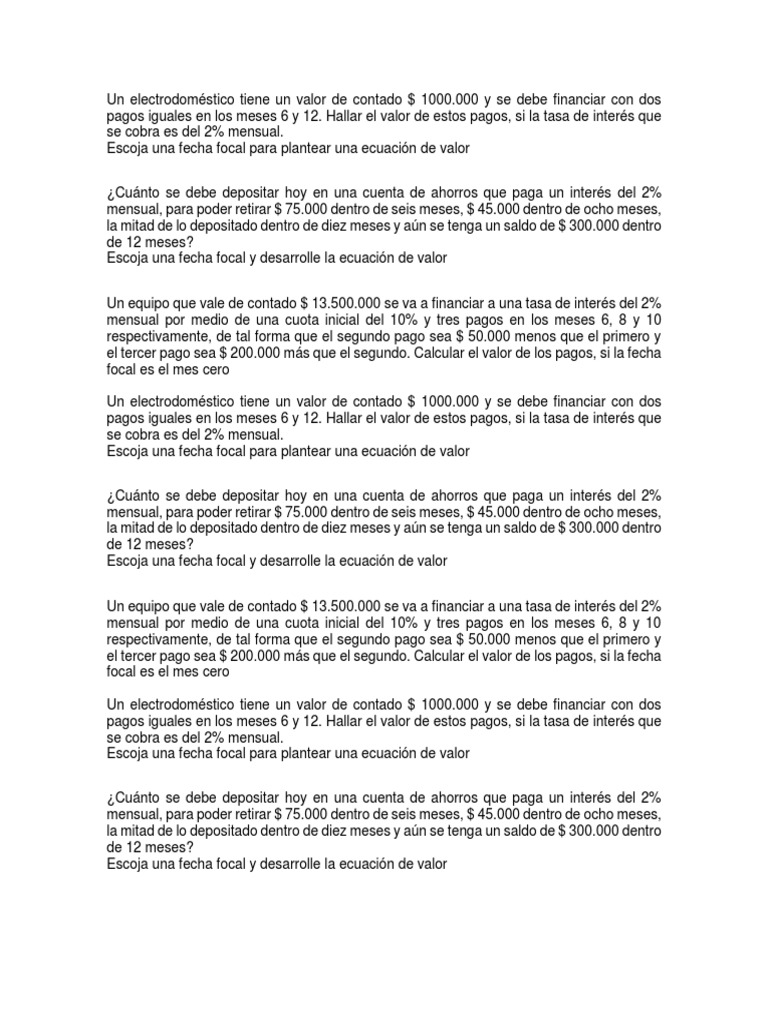 Parcial Matematicas Financieras | PDF | Tasas de interés | Economias
