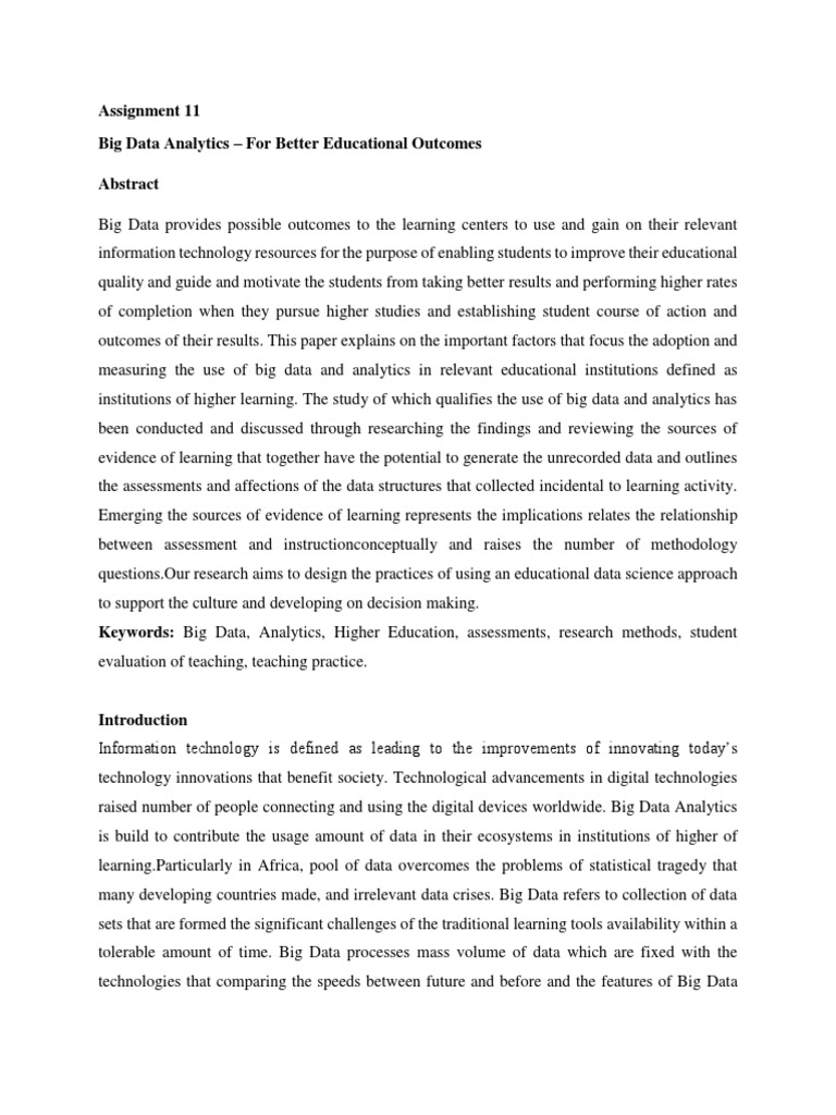 Assigment 11 | PDF | Big Data | Analytics