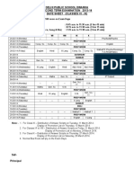 Date Sheet For Second Term Examination 2013-14