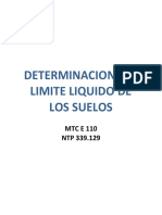 DETERMINACION DEL LIMITE LIQUIDO DE LOS SUELOS