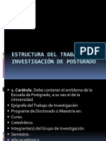 Estructura Del Trabajo de Investigación de Postgrado