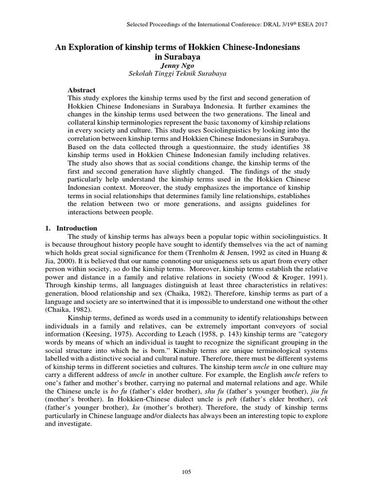 Hokkien Kinship Terms in Surabaya | PDF | Family | Kinship