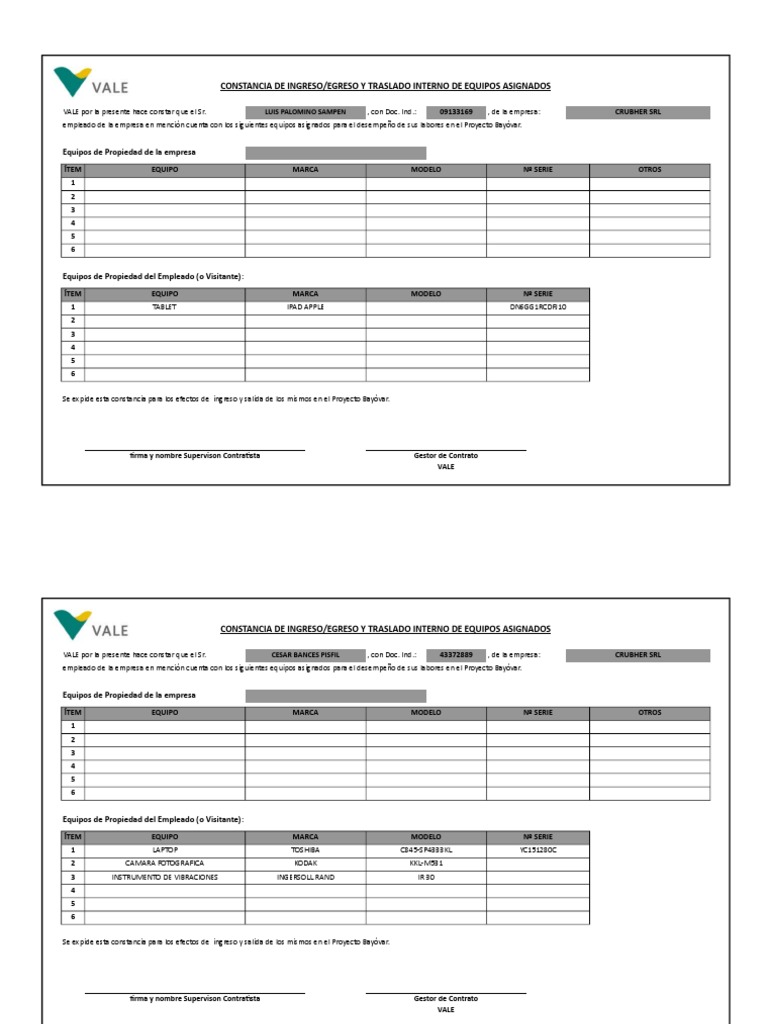 Formato para Ingreso Salida de Pertenencias PDF Apple Inc. Steve Jobs