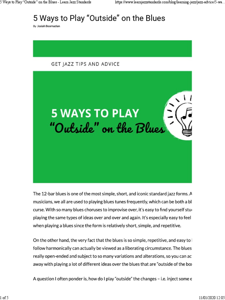 Outside Chords for Blues Jazz | PDF | Chord (Music) | Jazz