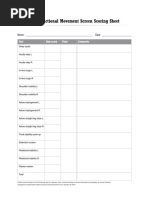 Functional Movement Screen Score Sheet | PDF