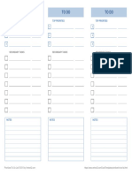 To Do List Prioritized - 3 Up PDF