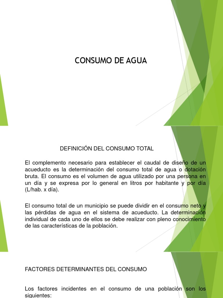 Consumo de Agua y Factores Determinantes | PDF | Descarga (hidrología ...