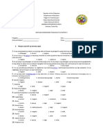 Ikatlong Markahang Pagsusulit Sa Filipino 8