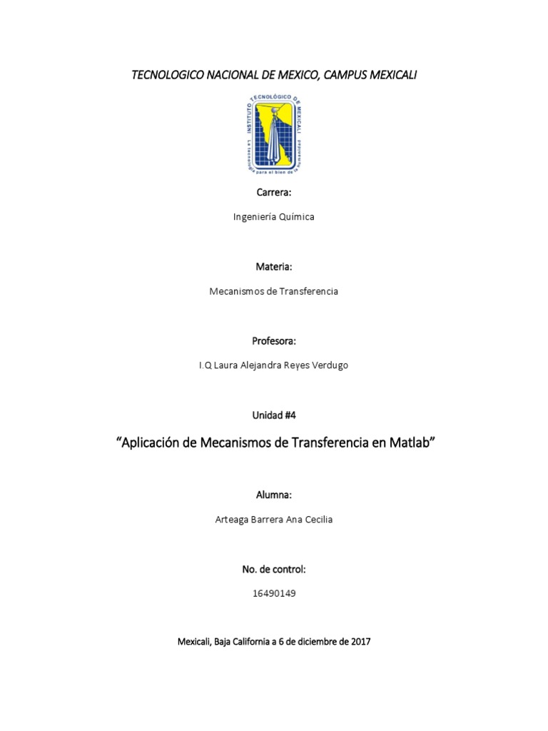 Mecanismos de Transferencia en Matlab | PDF | Transferencia de calor ...