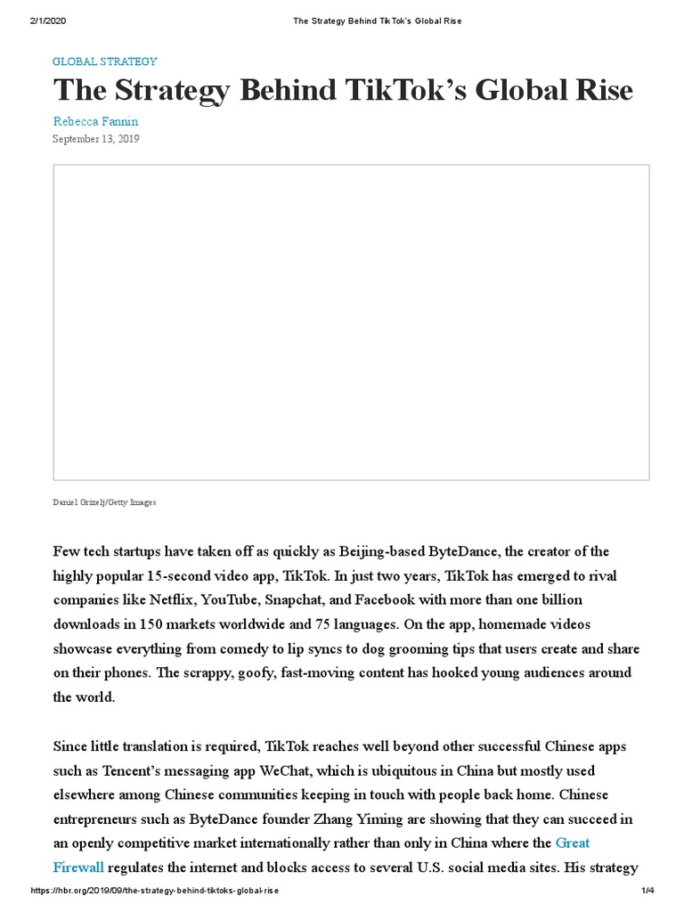 The Strategy Behind TikTok's Global Rise | PDF | Facebook | Business