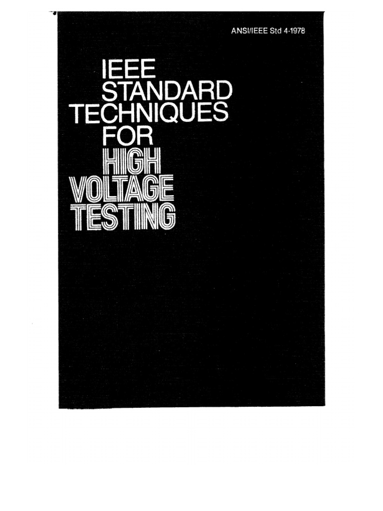 4 1978 IEEE Standard Techniques For High Voltage Testing PDF PDF