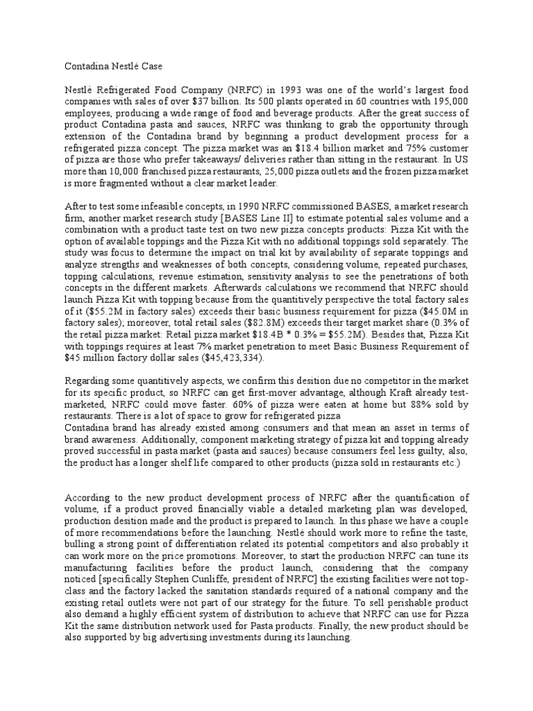 Contadina Nestle Case Pdf Brand Nestle