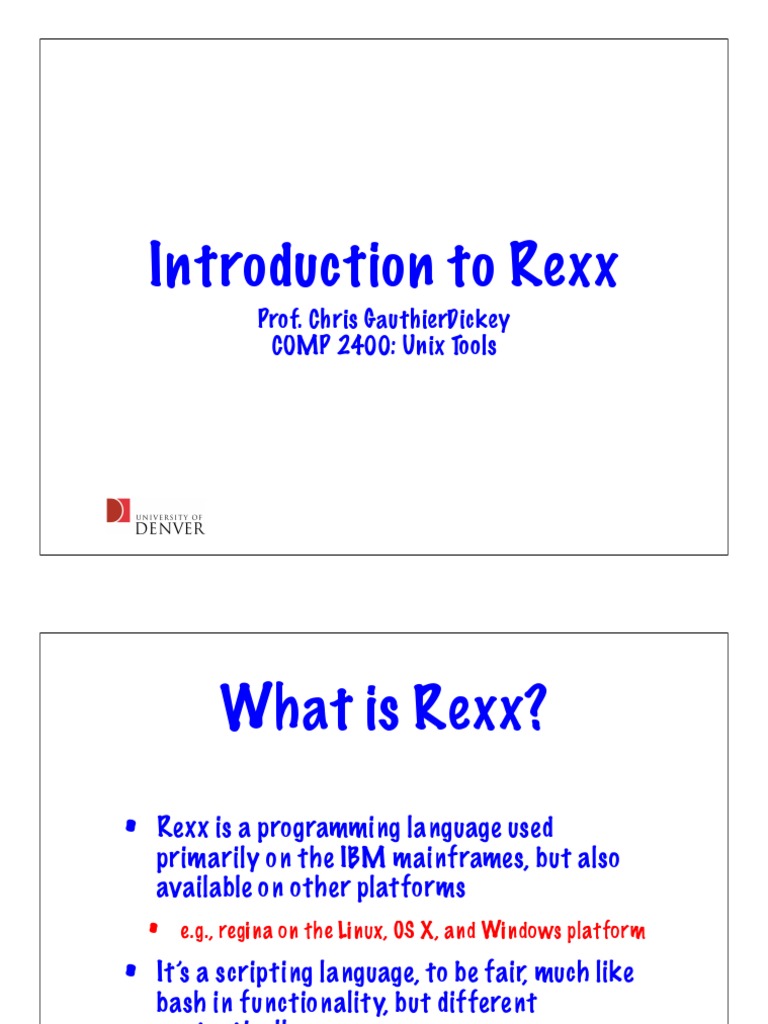 Introduction to Rexx Programming Basics | PDF | Scripting Language ...