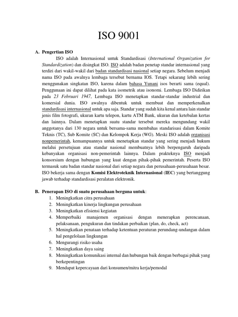 Penerapan ISO 9001:2008 dalam Manajemen Mutu | PDF | Bisnis