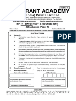 H-1 Batch IRP Test-2 (JEE Advance) (Paper-1) Code-A