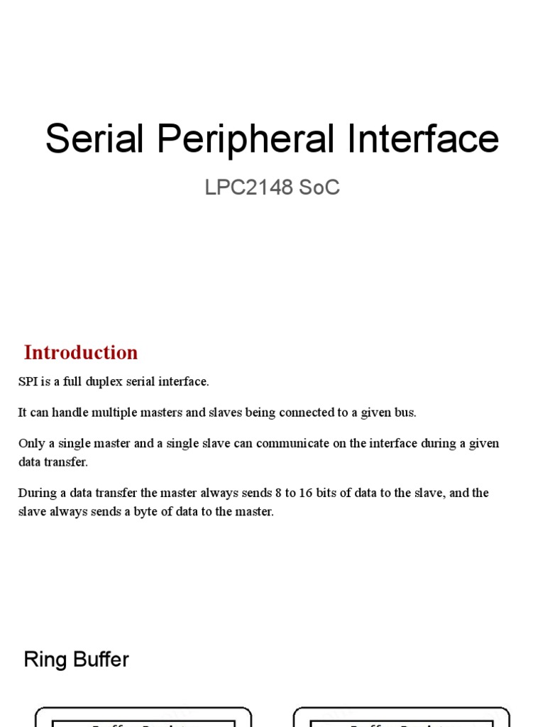 SPI Protocol Overview for LPC2148 | PDF | Computers