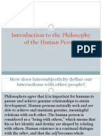 Introduction To The Philosophy of The Human Person