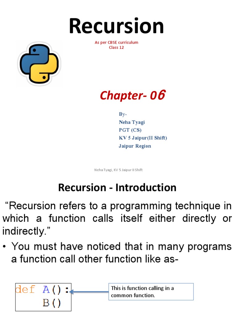 Understanding Recursion in Programming | PDF | Recursion | Parameter ...