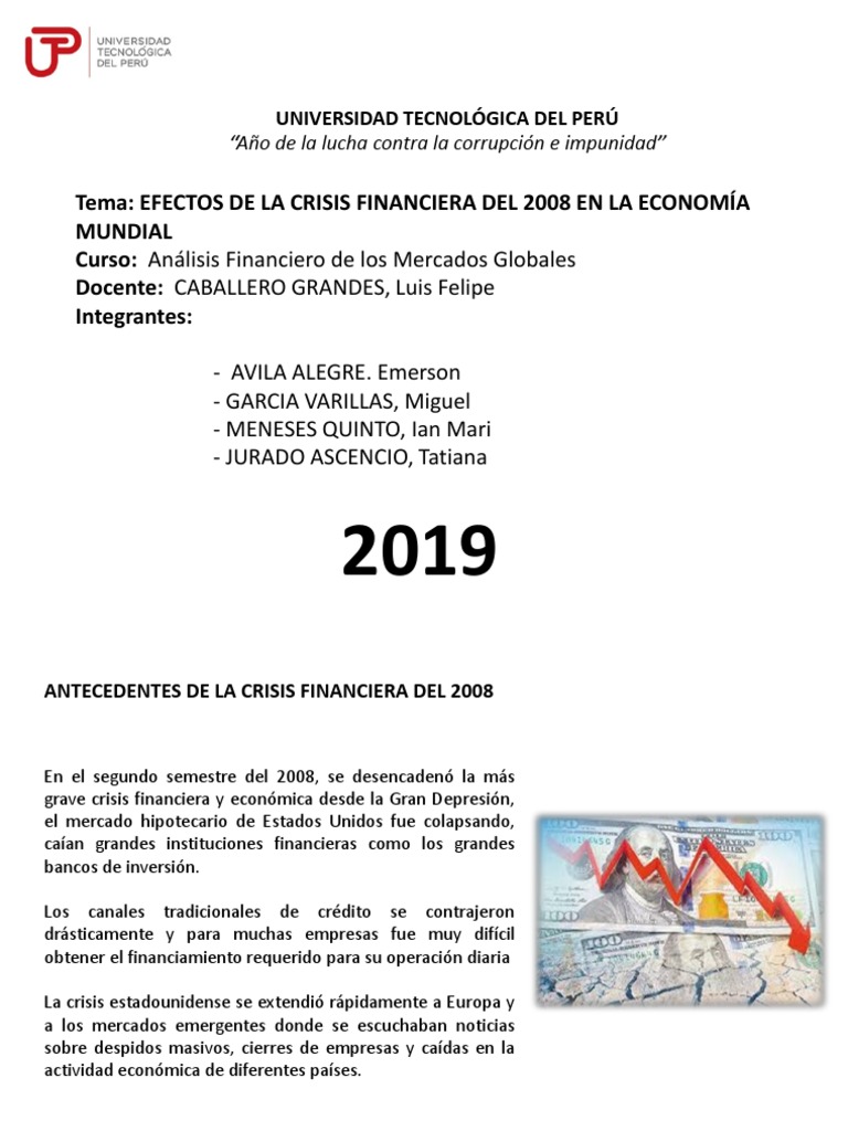 Efectos de la Crisis Financiera 2008 | PDF | Crisis financiera de 2007 ...