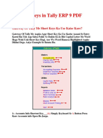Shortcut Keys in Tally ERP 9 PDF
