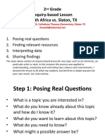 2 Grade Inquiry-Based Lesson South Africa vs. Slaton, TX