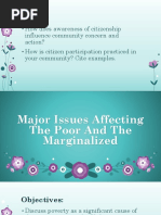 Major Issues Affecting The Poor and The Marginalized