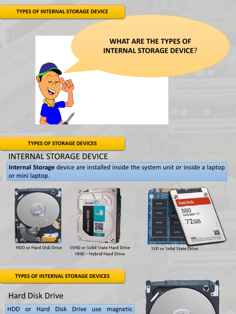 Types of Storage Device PDF Hard Disk Drive Blu Ray
