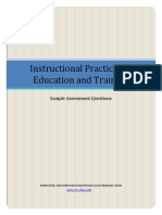 Instructional Practices in Education and Training Sample Assessment Questions