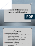 Topic 1 Intro To Arts in Education (I)