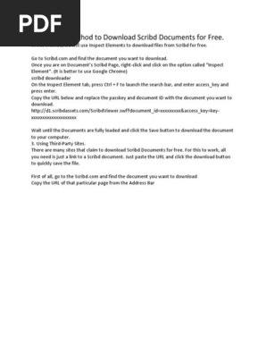 Access Key Method To Download Scribd Documents For Free